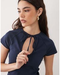 ASOS - Cap Sleeve With Keyhole Detail Top - Lyst