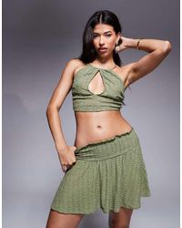 ASOS - Abigail Ruched Mini Beach Skirt Co-ord - Lyst