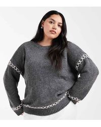 ONLY - Contrast Stitch Details Jumper - Lyst