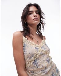 TOPSHOP - Ditsy Floral Lace Mix Cami - Lyst