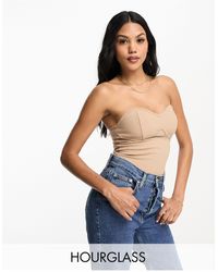 ASOS - Hourglass Long Line Chunky Rib Bandeau Top With Bust Seam Detail - Lyst