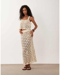ASOS - Premium Hand Crochet Floral Midi Skirt Co-ord - Lyst