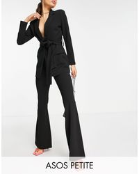 ASOS Petite Jersey Suit Kickflare Trouser - Black