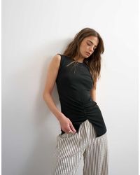 TOPSHOP - Clean Ruched Tank - Lyst