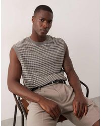 ASOS - Chaleco Holgado De Punto Texturizado-Neutro - Lyst