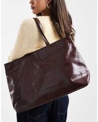 Glamorous - Grote Tote Tas Met Krokodillenmotief - Lyst