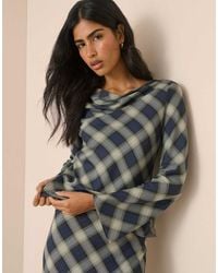 Nobody's Child - Cruz Satin Cowl Neck Long Sleeve Top Co-ord - Lyst