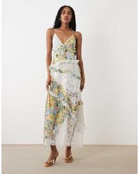 For Love & Lemons - Rosalyn V-Neck Lace Detail Cami Maxi Dress - Lyst