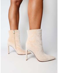 SIMMI - Harvie Faux Pony Hair Heeled Ankle Boots - Lyst