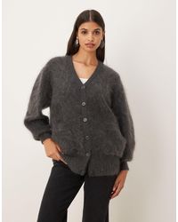 ASOS - – boyfriend-strickjacke aus hochwertigem mohair - Lyst