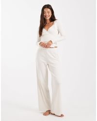 Miss Selfridge - Pointelle Wide Leg Trousers - Lyst