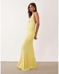 ASOS - Mesh Halter Maxi Dress With Draped Sash Detail - Lyst
