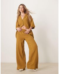 ASOS - Cheesecloth Pull On Trousers With Raw Edge Detail Co-ord - Lyst
