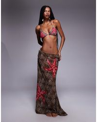 Candypants - Leopard Print Polygeorgette Maxi Skirt - Lyst