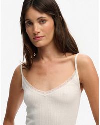 Superdry - Athletic Essentials V Neck Pointelle Cami Top - Lyst