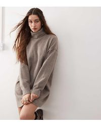 Weekday - Annie Wool Blend Roll Neck Knitted Mini Dress - Lyst