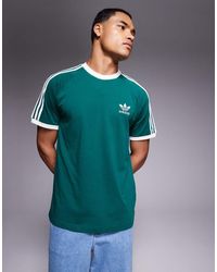 adidas Originals - T-Shirt Met Een Gekleurd Randje En 3-Stripes - Lyst