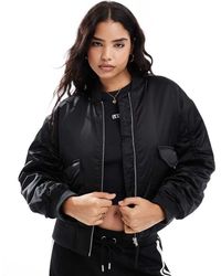 Levi's - Chaqueta Bomber Negra De Estilo Técnico De Satén Andy De - Lyst