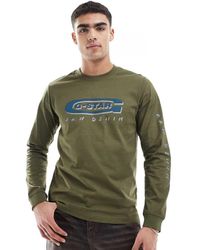 G-Star - T-Shirt Met Lange Mouwen En Old Skool Logo - Lyst