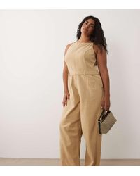 ASOS - Asos Design Curve Twill Jumpsuit With Seam Details - Lyst