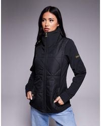 Barbour - Chaqueta Negra Acolchada Con Cremallera Kya De - Lyst