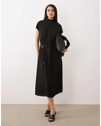 Mango - High Neck Sleeveless Belted Midi Dress - Lyst