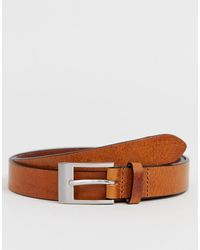 ASOS – Schmaler Ledergürtel - Braun