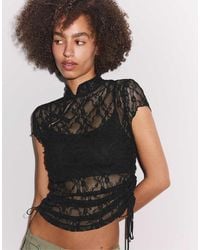 Stradivarius - Short Sleeve Qipao Style T-shirt - Lyst