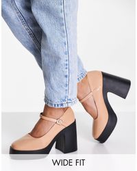 ASOS Penny Platform Mary Jane Heeled Shoes in Black - Lyst