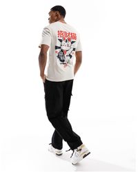 Jack & Jones - Relaxed Fit T-shirt With Lucky Cat Back Print - Lyst