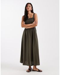 New Look - Shirred Tie Back Midi Dress - Lyst