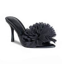 SEQWL - High Heel Pointed Toe Mules With Maxi Pom-Pom Detail - Lyst