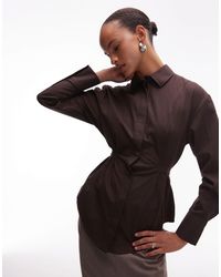 ASOS - Adjustable Cinched Back Shoulder Pad Shirt - Lyst