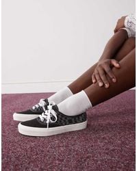 Vans - Zapatillas De Deporte Negras A Cuadros Dameros Combados De Authentic - Lyst