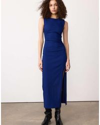Stradivarius - Sleeveless Bengaline Midi Dress - Lyst