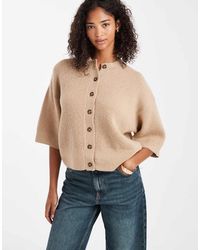 ASOS - Knitted Short Sleeve Rib Cardigan - Lyst
