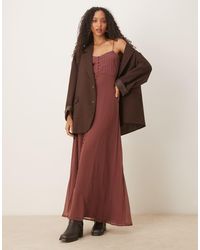 ASOS - Cami Tiered Frill Buttoned Down Maxi Dress - Lyst