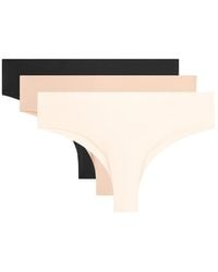 Oysho - 3 Invisible Cotton Blend Brazilian Briefs - Lyst