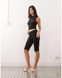 Reclaimed Vintage - Velvet Capri Trouser Co-ord - Lyst