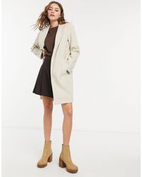 stradivarius double button longline coat