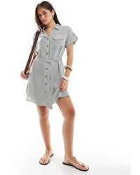 Vero Moda - Mini Shirt Dress With Pockets - Lyst