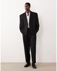ASOS - Tonal Metallic Stripes Oversized Tapered Suit Pants - Lyst