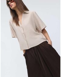 Stradivarius - Button-up Flowing Shirt - Lyst
