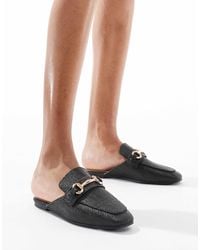 London Rebel - – loafer-mules aus bast - Lyst