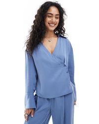 ASOS - Lyocell Wrap Tie Detail Shirt - Lyst