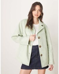 ASOS - Faux Suede Button Front Jacket - Lyst