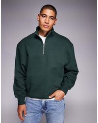 ASOS - Premium Heavyweight Oversized Quarter Zip Sweatshirt - Lyst