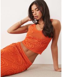 Wanderdoll - Eliza Metallic Knit Abstract Detail Scoop Neck Top Co-Ord - Lyst