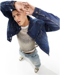 Lee Jeans - Reversible Borg And Denim Rider Jacket - Lyst