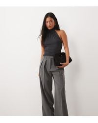 ASOS - Petite Tailored Wide Leg Trousers With Pleat Detail - Lyst